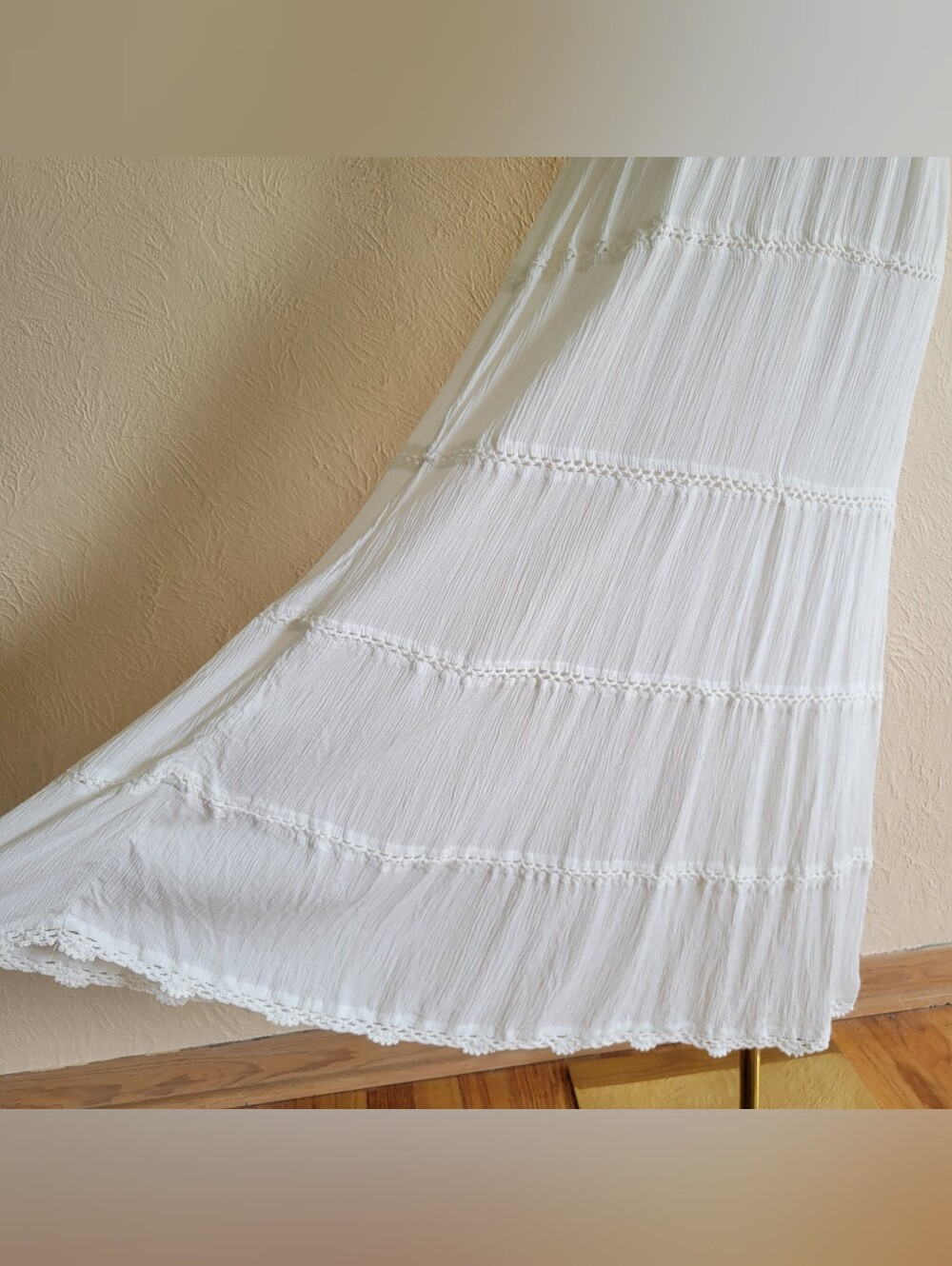 Mix Nouveau | Vintage White Knit & Tiered Boho Dress - Picture 3 of 8